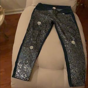 Dark glitter jeans